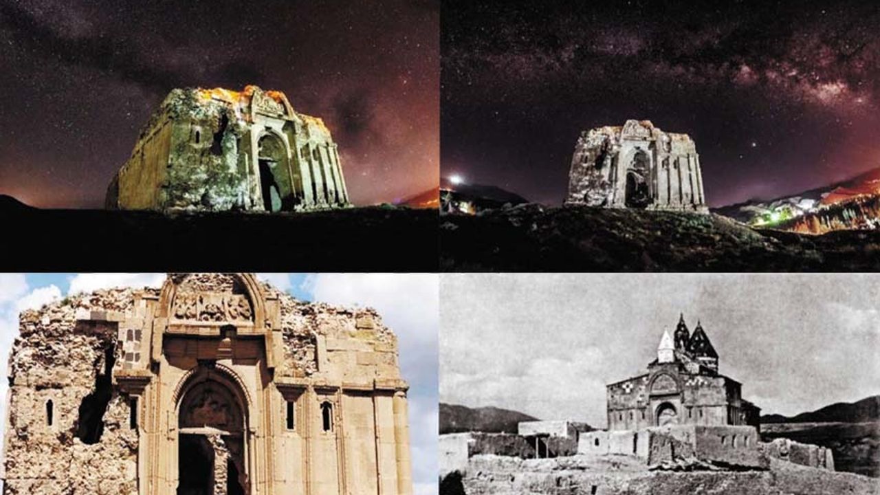 Tarihi kilise, gece ve gündüz fotoğraflandı