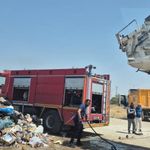 Van'da seyir halindeki çöp kamyonunda yangın