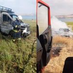 Muradiye’de araç yangını