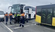 Van otobüsü İETT otobüsüyle çarpıştı