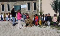 Minik öğrenciler yaban hayvanlarını yakından gördü