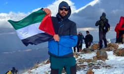Van Gölü aktivistleri zirvede Filistin bayrağı açtı