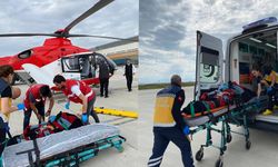 Attan düşen hasta helikopter ambulansla Van'a sevk edildi