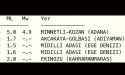 Adana'da Korkutan Deprem! 5.0 Büyüklüğünde Deprem Oldu