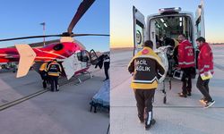 Hakkari'deki hasta ambulans helikopterle Van'a nakledildi