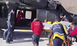 Kalp krizi geçiren hasta için sikorski helikopter havalandı