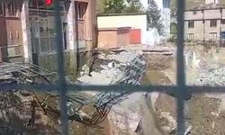 Hakkari'de adliye binasının girişinde çökme