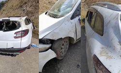 Hakkari'de kaya parçaları kazaya neden oldu