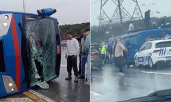 Cezaevi nakil aracı devrildi