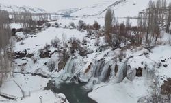 Muradiye Şelalesi - 12 derecede buz tuttu