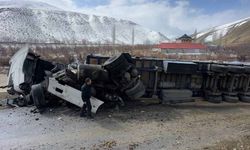 İran plakalı tır devrildi: 1 yaralı