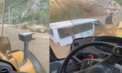 Hakkari'de dere taştı: Minibüs 3 saatlik çalışmayla kurtarıldı