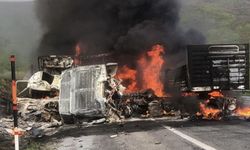 Van - Tatvan yolunda tırlar kafa kafaya çarpışarak alev topuna döndü: 2 kişi öldü