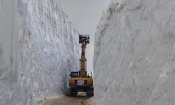 Yaz mevsiminde 6 metrelik kar tünellerinde çalışma