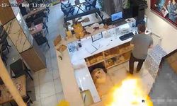 Kafede mutfak tüpü patladı: Olay anı kamerada