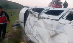 Van'da kamyonet şarampole yuvarlandı