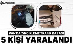 Van'da 4 araçlı zincirleme kaza: 5 yaralı