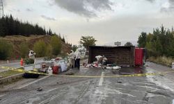 Bal ve arı kovanı yüklü kamyonet devrildi; 3 yaralı