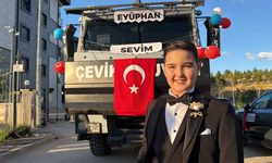 Şehit çocuğuna TOMA’lı konvoy