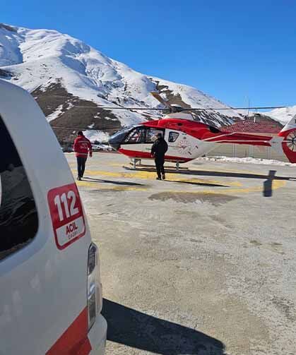 40 yaşındaki hasta ambulans helikopter ile Van'a getirildi