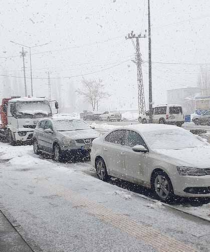 Başkale'de kar yağışı