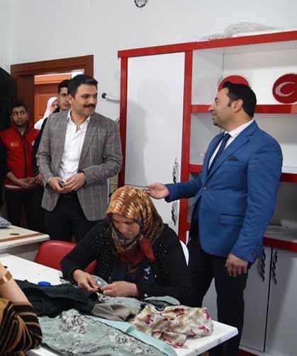 Kaymakam Gilan ADEM'lerdeki üretim çalışmalarını inceledi