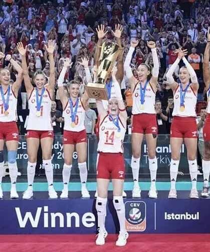 A Milli Kadın Voleybol Takımı üst üste ikinci kez Avrupa şampiyonu