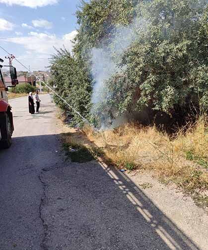 Van'da bahçedeki yangın söndürüldü