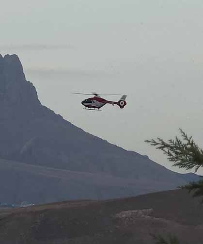 Yüksekten düşen şahıs hasta ambulans helikopter ile Van'a getirildi