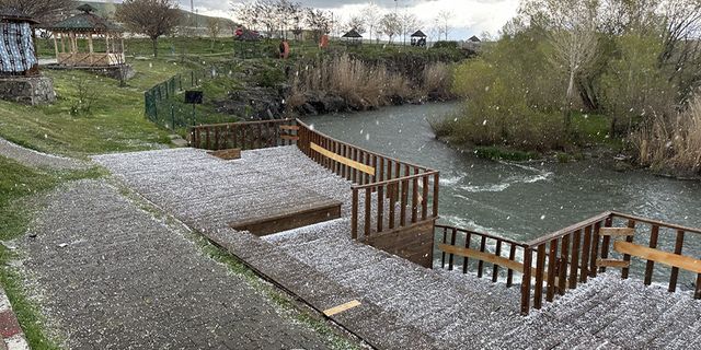 Erciş'te sağanak ve dolu etkili oldu