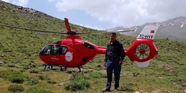 Van'da ayağı kırılan çoban ambulans helikopterle hastaneye kaldırıldı