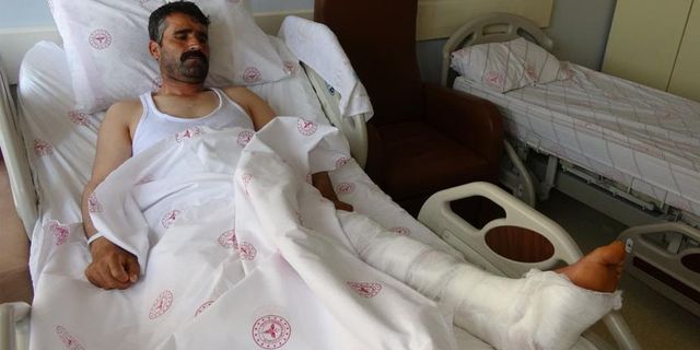 Hayvanın teptiği kişi ambulans helikopterle Van’a getirildi