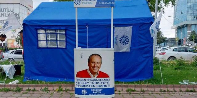 Memleket Partisi'nin Malatya İl Başkanlığı binası olarak kullandığı çadır çalındı