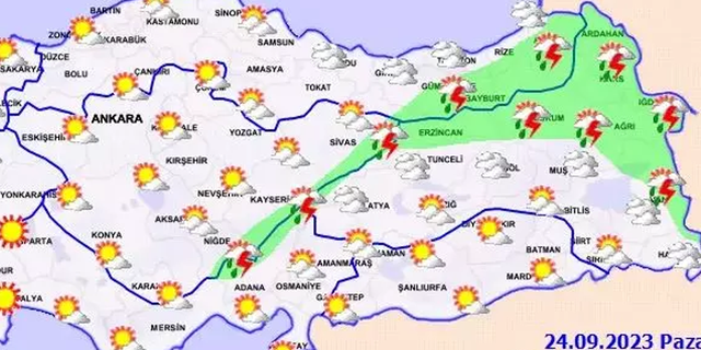 Meteoroloji'den Doğu Anadolu için sağanak yağış uyarısı