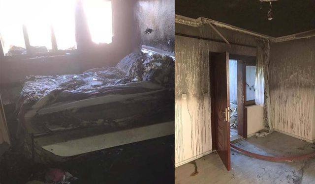 Van’da çıkan yangında bir ev kullanılamaz hale geldi