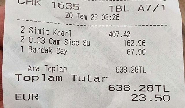 Sabiha Gökçen Havalimanı'ndaki simit ve çay fiyatı şaşkına çevirdi