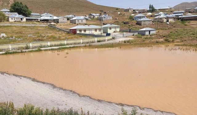 Çaldıran’da sel: Ekili alanlar zarar gördü