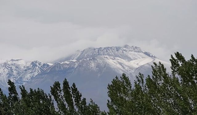 Süphan Dağı Ağustos ayında beyaza büründü