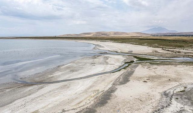 Van Gölü kuraklık nedeniyle küçülmeye devam ediyor