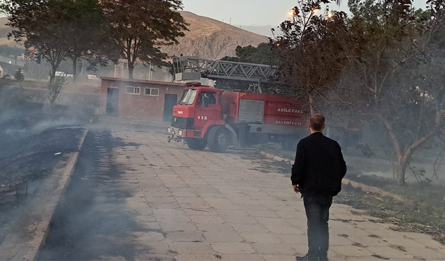 Van Gölü sahilinde sazlık yangını