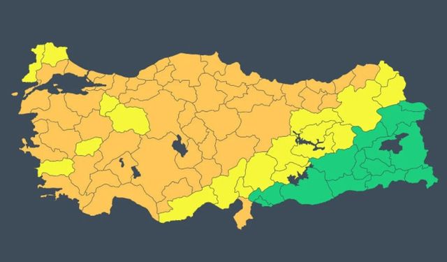 Meteoroloji 67 ili sarı ve turuncu kod ile uyardı