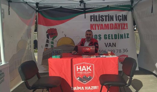 Van’da Filistin’e destek standı açıldı