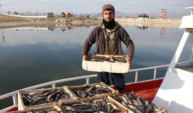 Erçek Gölü'ndeki inci kefali bolluğu balıkçıları sevindirdi