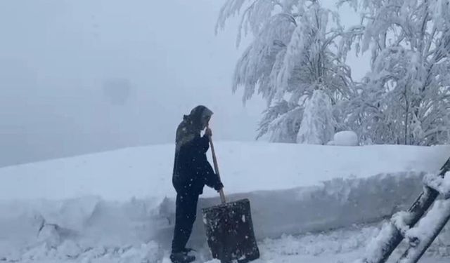 Bahçesaray'da kar etkili oluyor