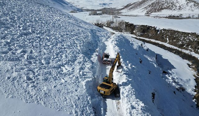 Van'da çığ nedeniyle kapanan mezra yolu açıldı