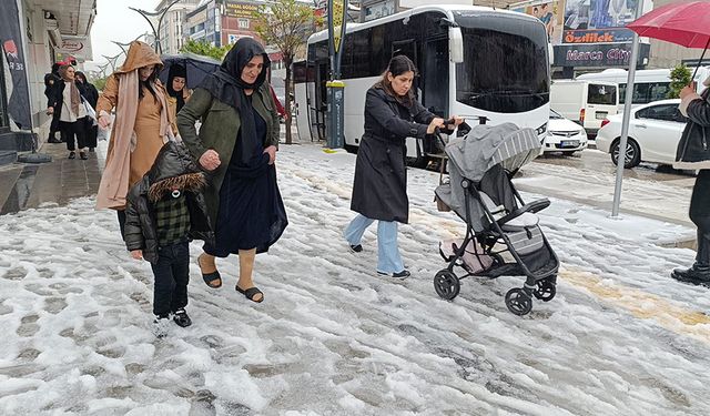 Van’da etkili olan dolu kışı aratmadı