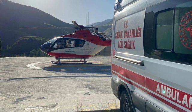 Van'da doğum hastası kadın için ambulans helikopter havalandı