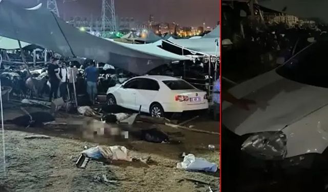 Otomobil hayvan pazarına girdi: 8 yaralı, 20 kurbanlık hayvan telef oldu