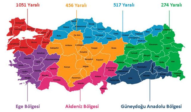 Türkiye'nin 2023 yılı silahlı şiddet haritası