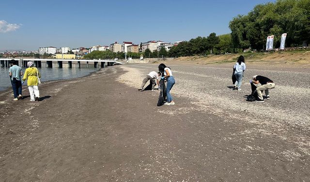 Van Gölü sahilinde çöp toplama etkinliği